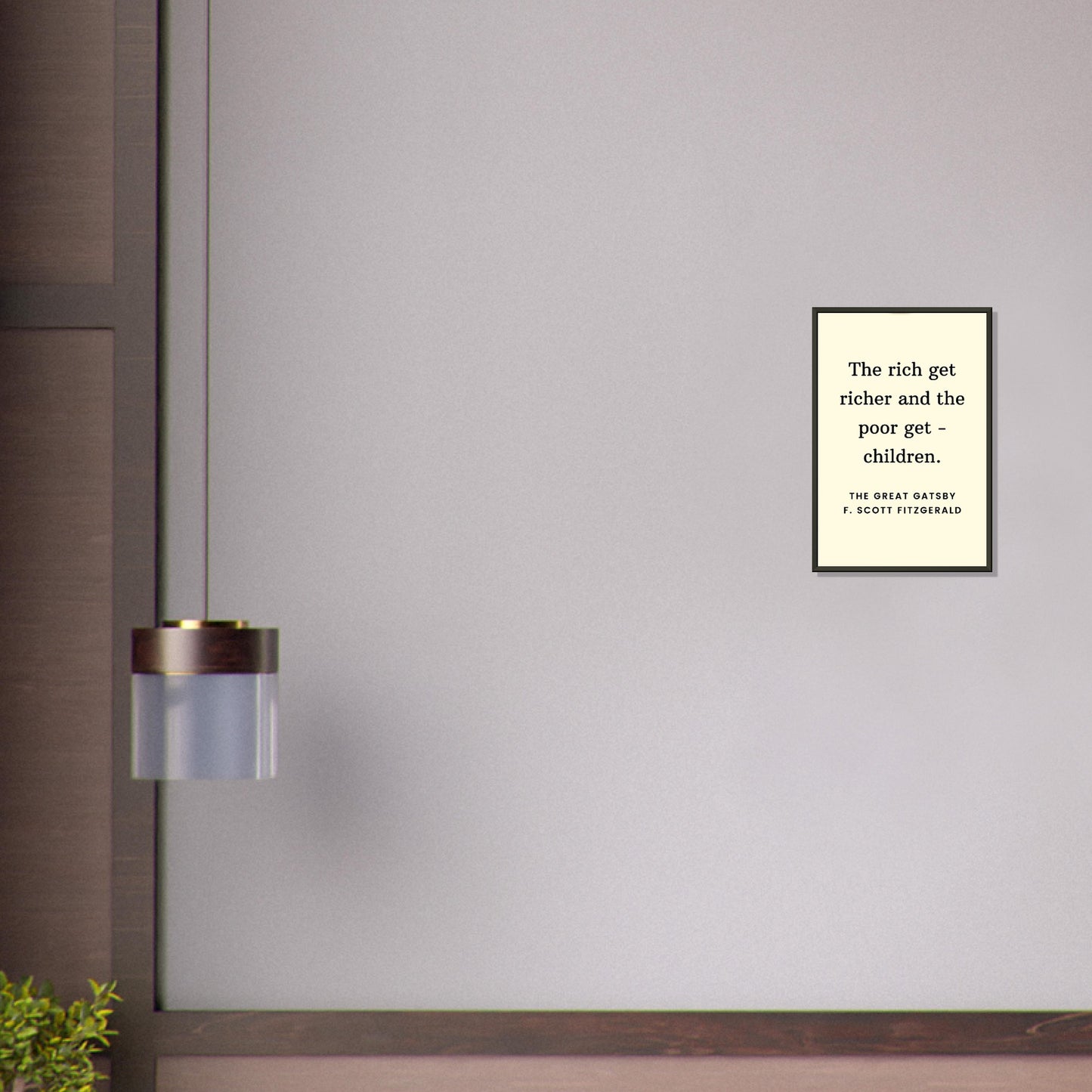 Rich Get Richer – F. Scott Fitzgerald - Framed Poster-Quotes-Silent Pacific