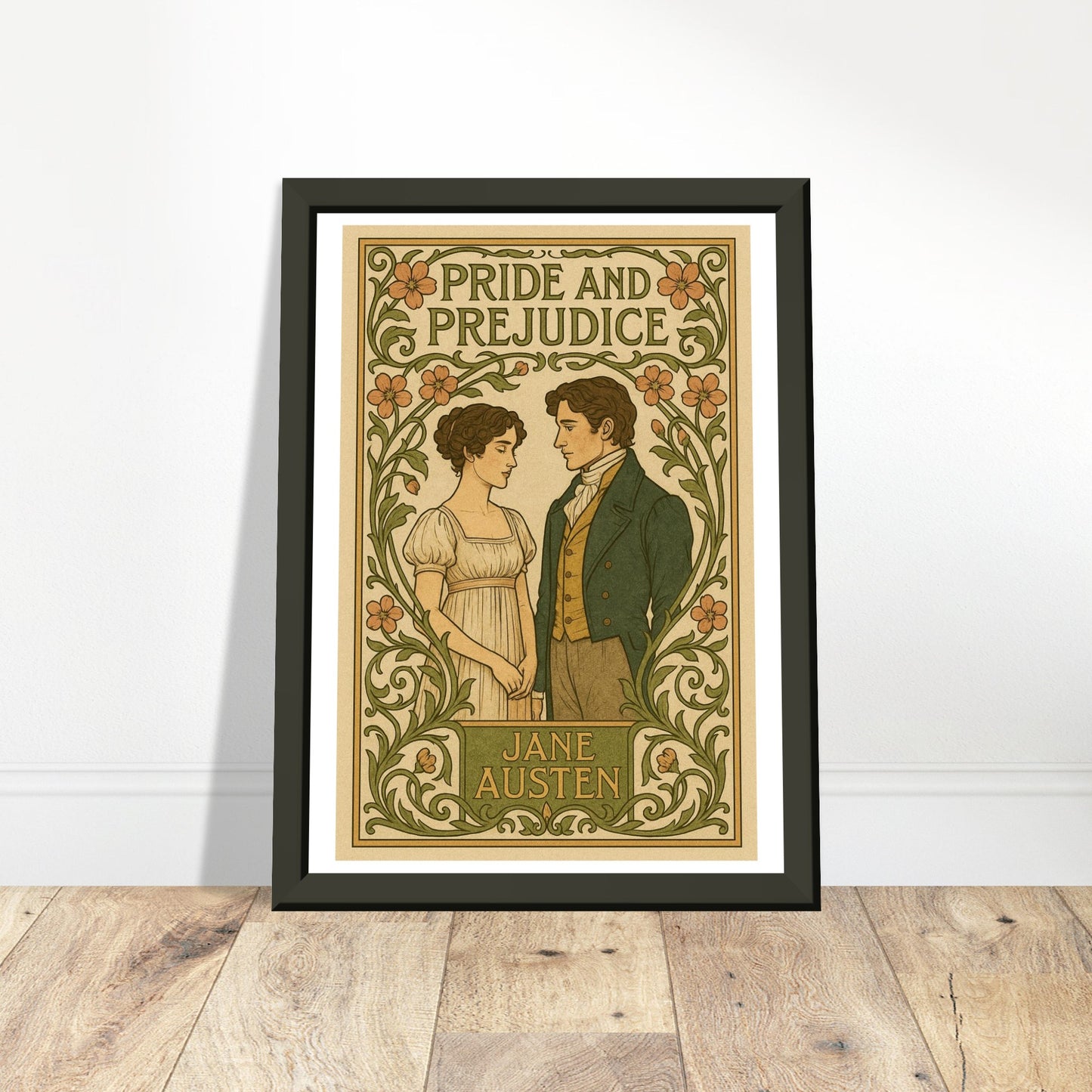 Pride and Prejudice by Jane Austen - Metal Framed Poster 5" x 7"-Book Covers-Silent Pacific