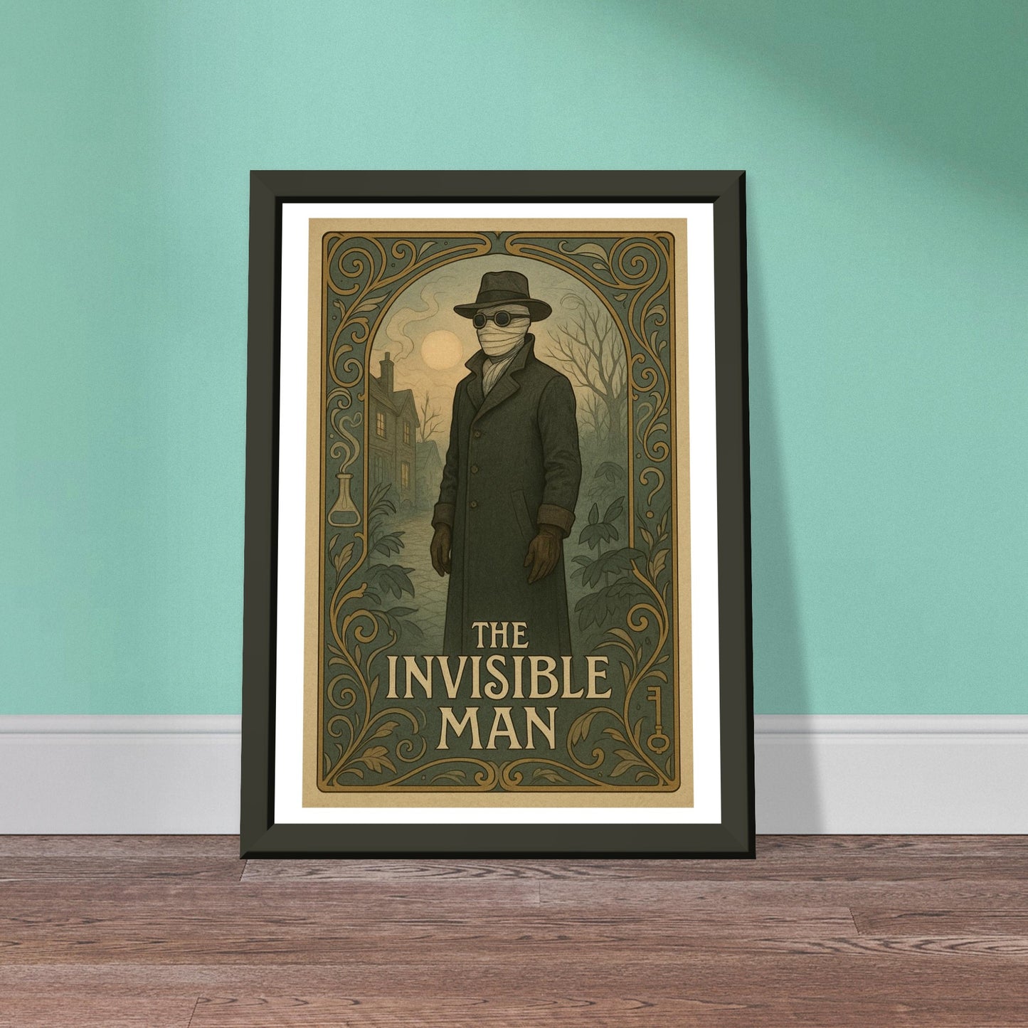 The Invisible Man by H.G. Wells - Metal Framed Poster 5" x 7"-Book Covers-Silent Pacific