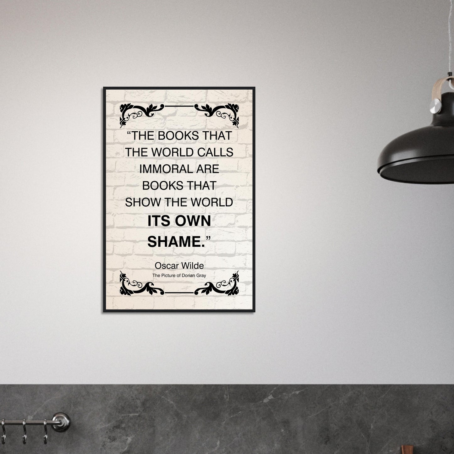 “The Books That the World Calls Immoral” Framed Poster – Oscar Wilde Quote | Literary Wall Art for Thinkers, Writers & Educators-Quotes-Silent Pacific