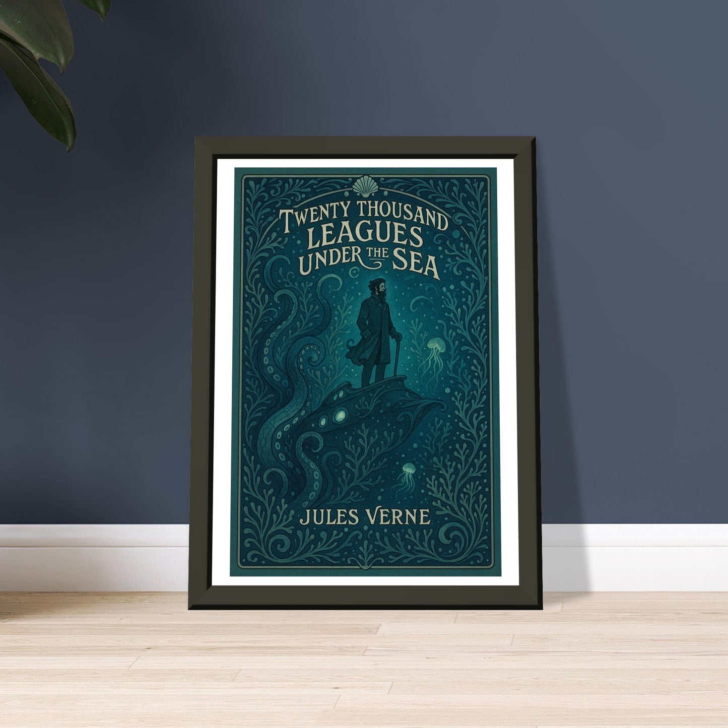 20,000 Leagues Under the Sea by Jules Verne - Metal Framed Poster 5" x 7"-Book Covers-Silent Pacific