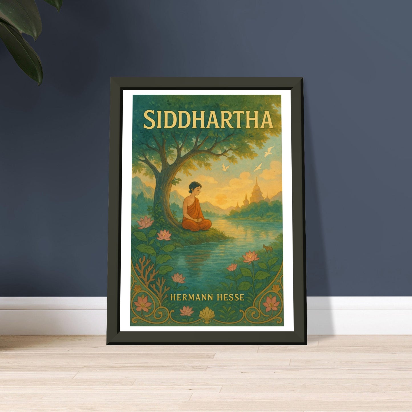 Siddhartha by Hermann Hesse - Metal Framed Poster 5" x 7"-Book Covers-Silent Pacific