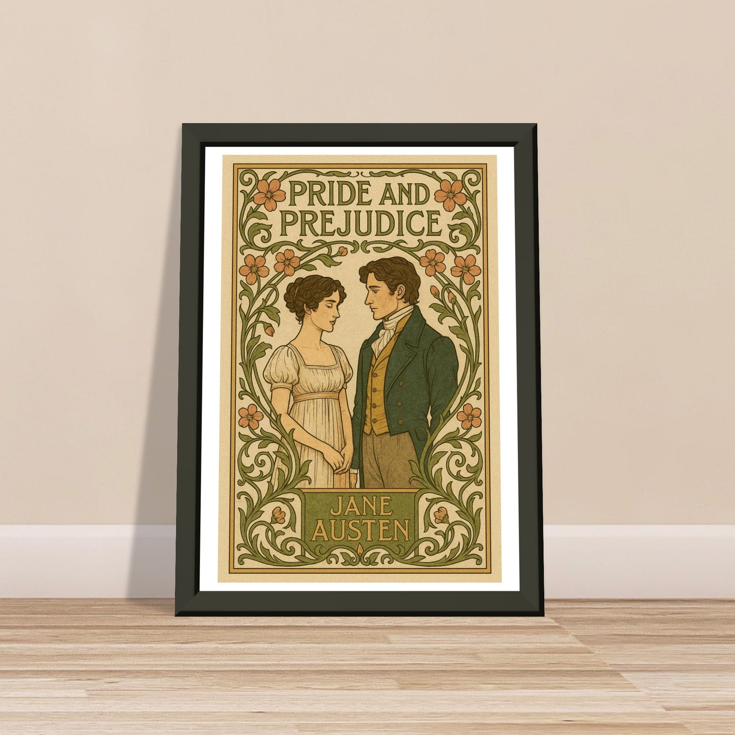 Pride and Prejudice by Jane Austen - Metal Framed Poster 5" x 7"-Book Covers-Silent Pacific