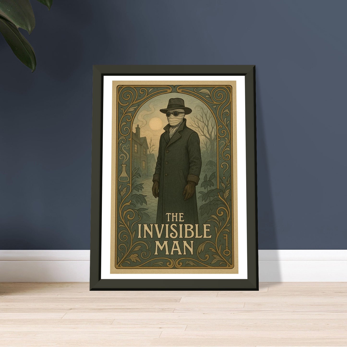 The Invisible Man by H.G. Wells - Metal Framed Poster 5" x 7"-Book Covers-Silent Pacific