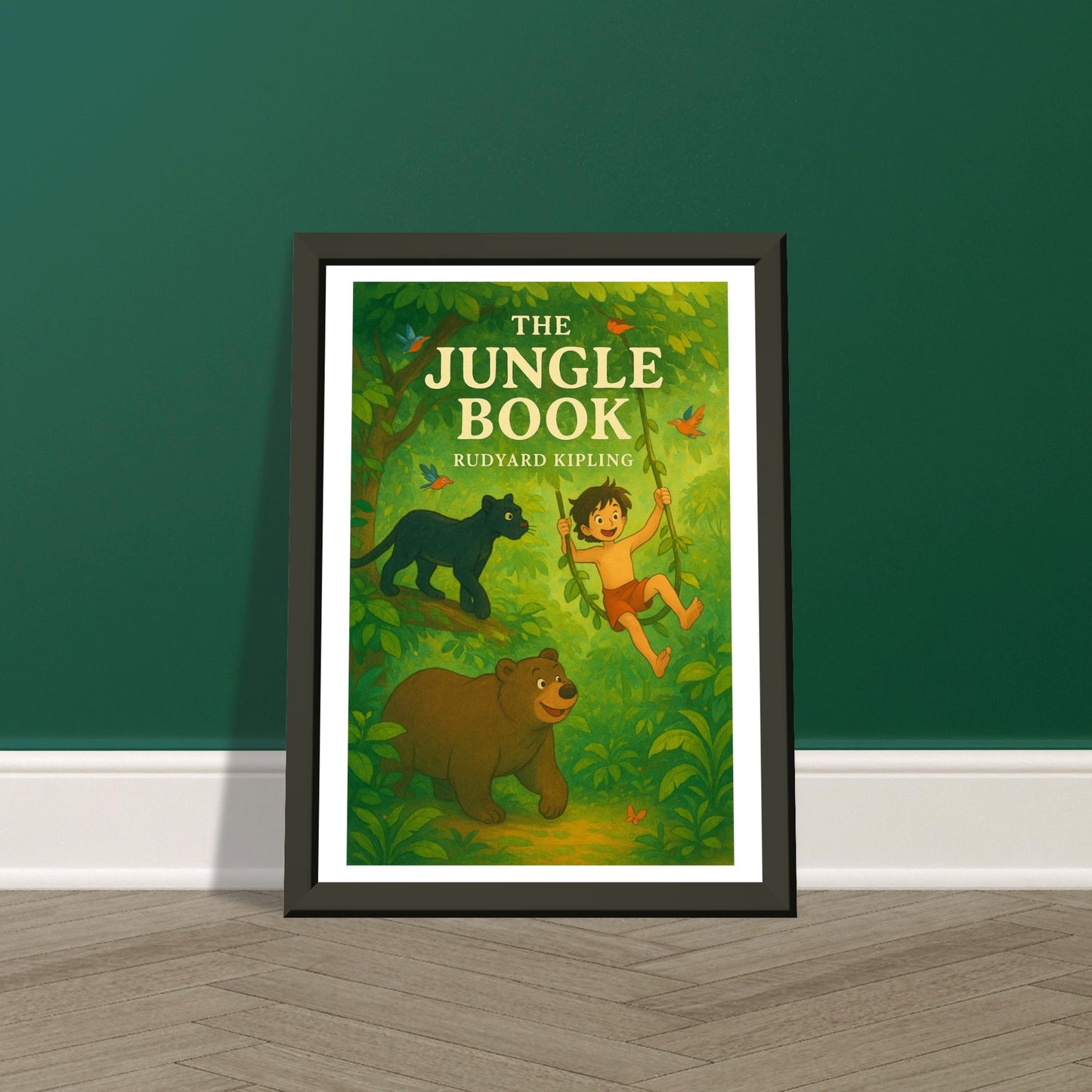 The Jungle Book by Rudyard Kipling - Metal Framed Poster 5" x 7"-Book Covers-Silent Pacific