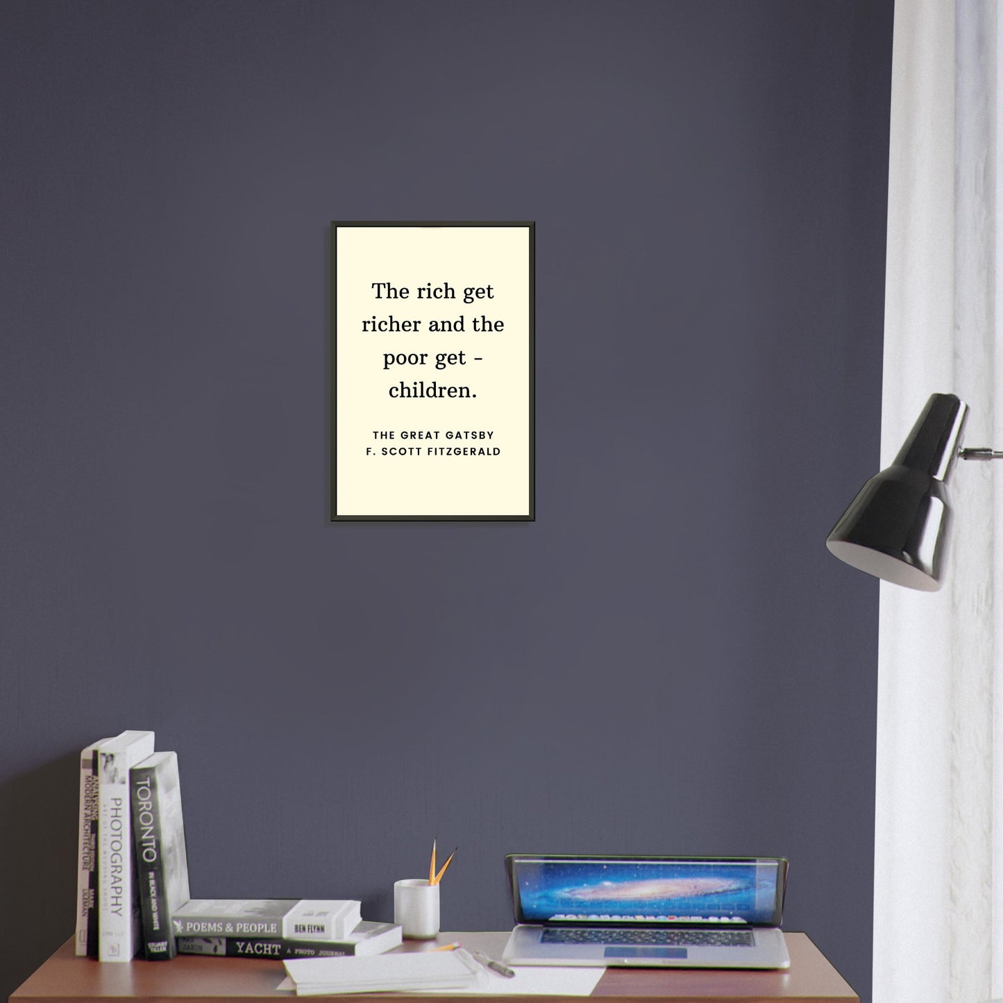Rich Get Richer – F. Scott Fitzgerald - Framed Poster-Quotes-Silent Pacific