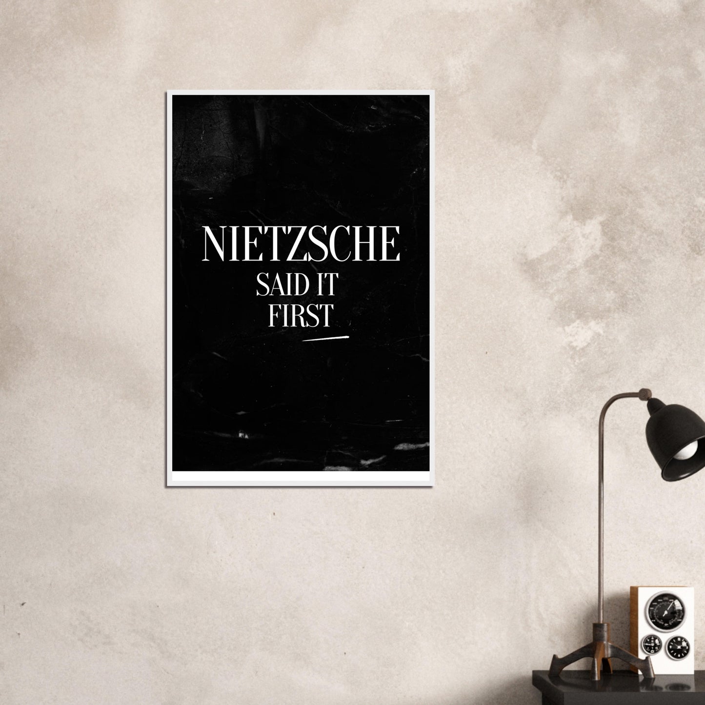 “Nietzsche Said It First” Framed Poster | Minimalist Philosophy Wall Art | Witty Print for Thinkers & Academics-Quotes-Silent Pacific