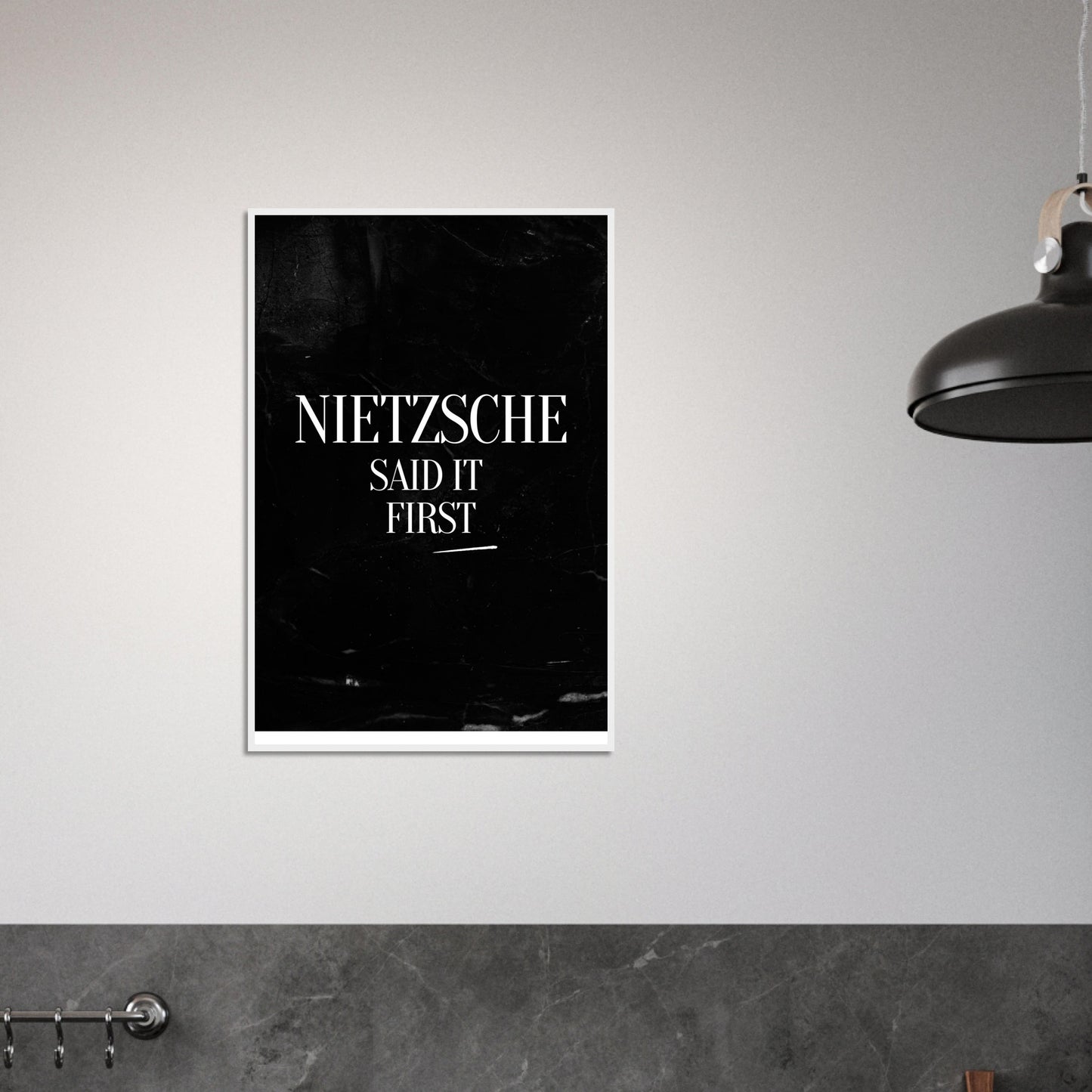 “Nietzsche Said It First” Framed Poster | Minimalist Philosophy Wall Art | Witty Print for Thinkers & Academics-Quotes-Silent Pacific