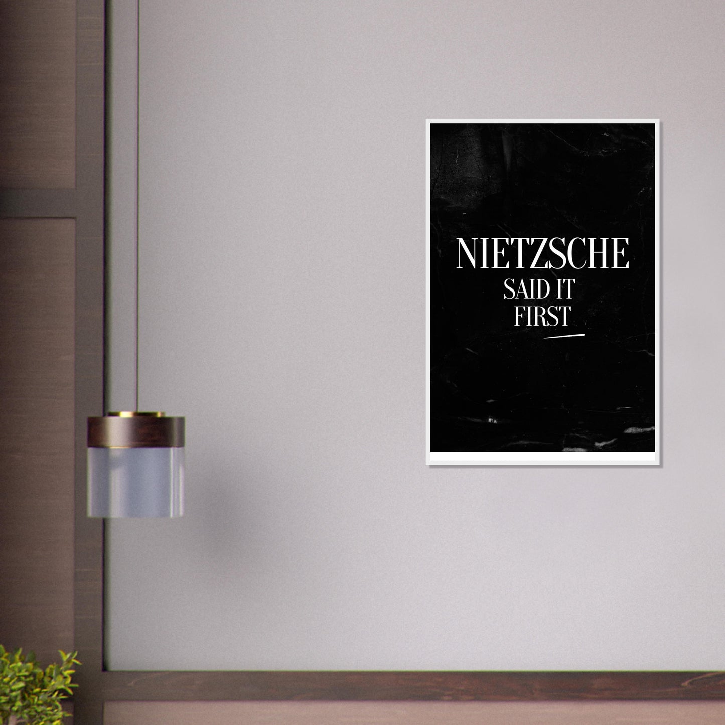 “Nietzsche Said It First” Framed Poster | Minimalist Philosophy Wall Art | Witty Print for Thinkers & Academics-Quotes-Silent Pacific