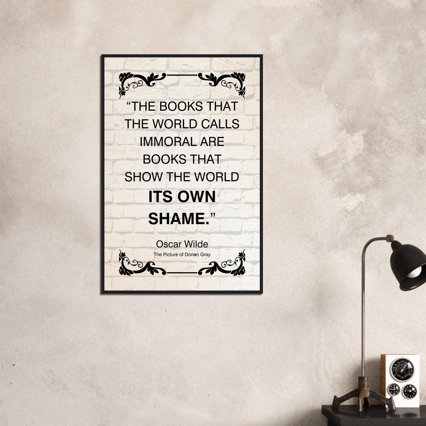 “The Books That the World Calls Immoral” Framed Poster – Oscar Wilde Quote | Literary Wall Art for Thinkers, Writers & Educators-Quotes-Silent Pacific