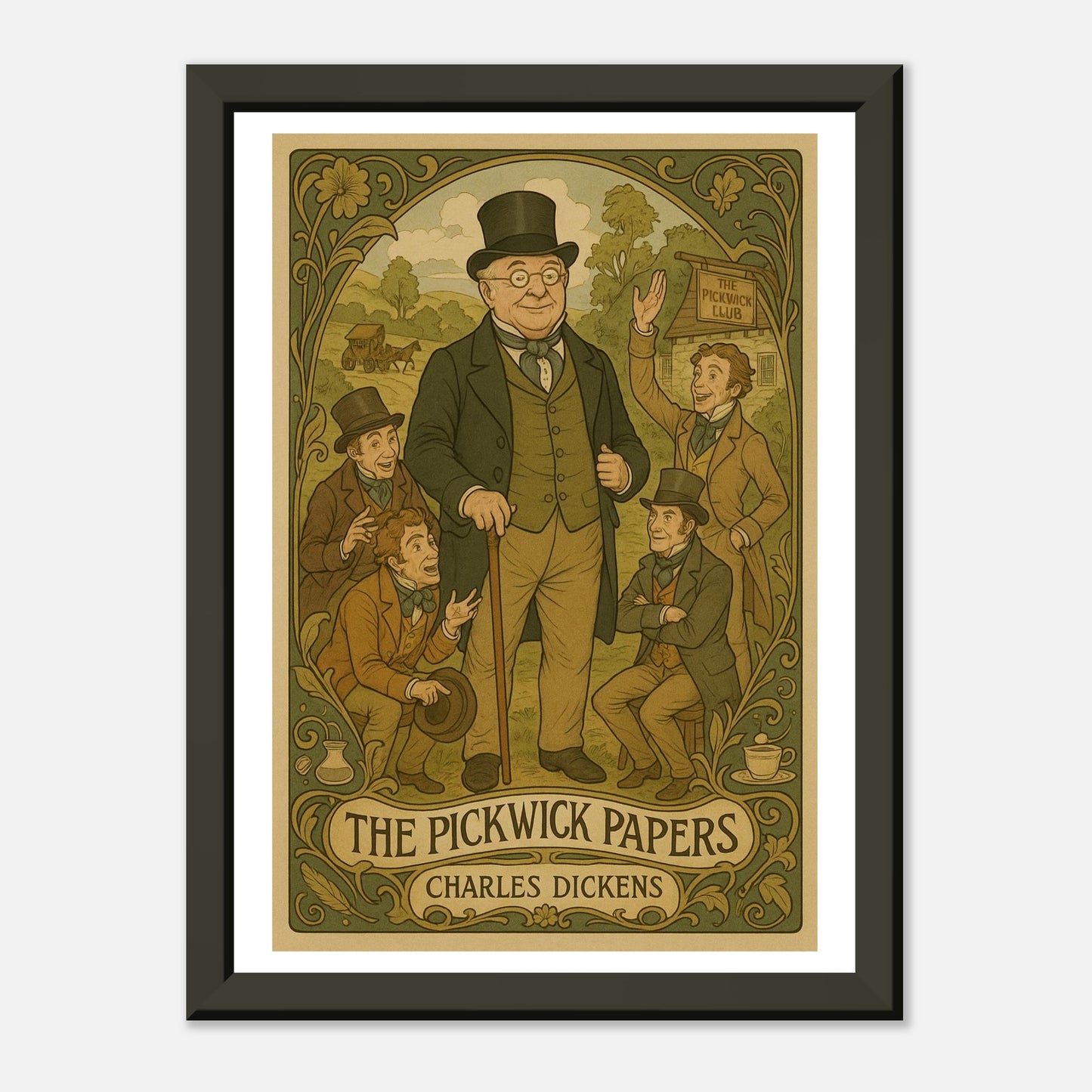 The Pickwick Papers by Charles Dickens - Metal Framed Poster 5" x 7"-Book Covers-Silent Pacific
