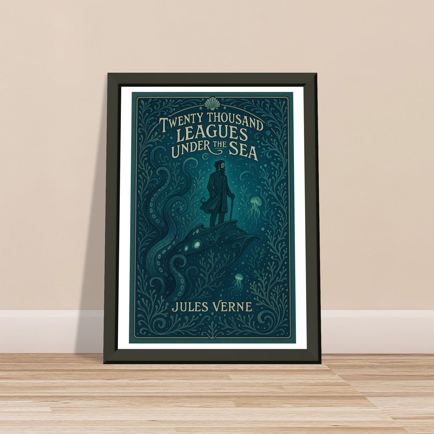 20,000 Leagues Under the Sea by Jules Verne - Metal Framed Poster 5" x 7"-Book Covers-Silent Pacific