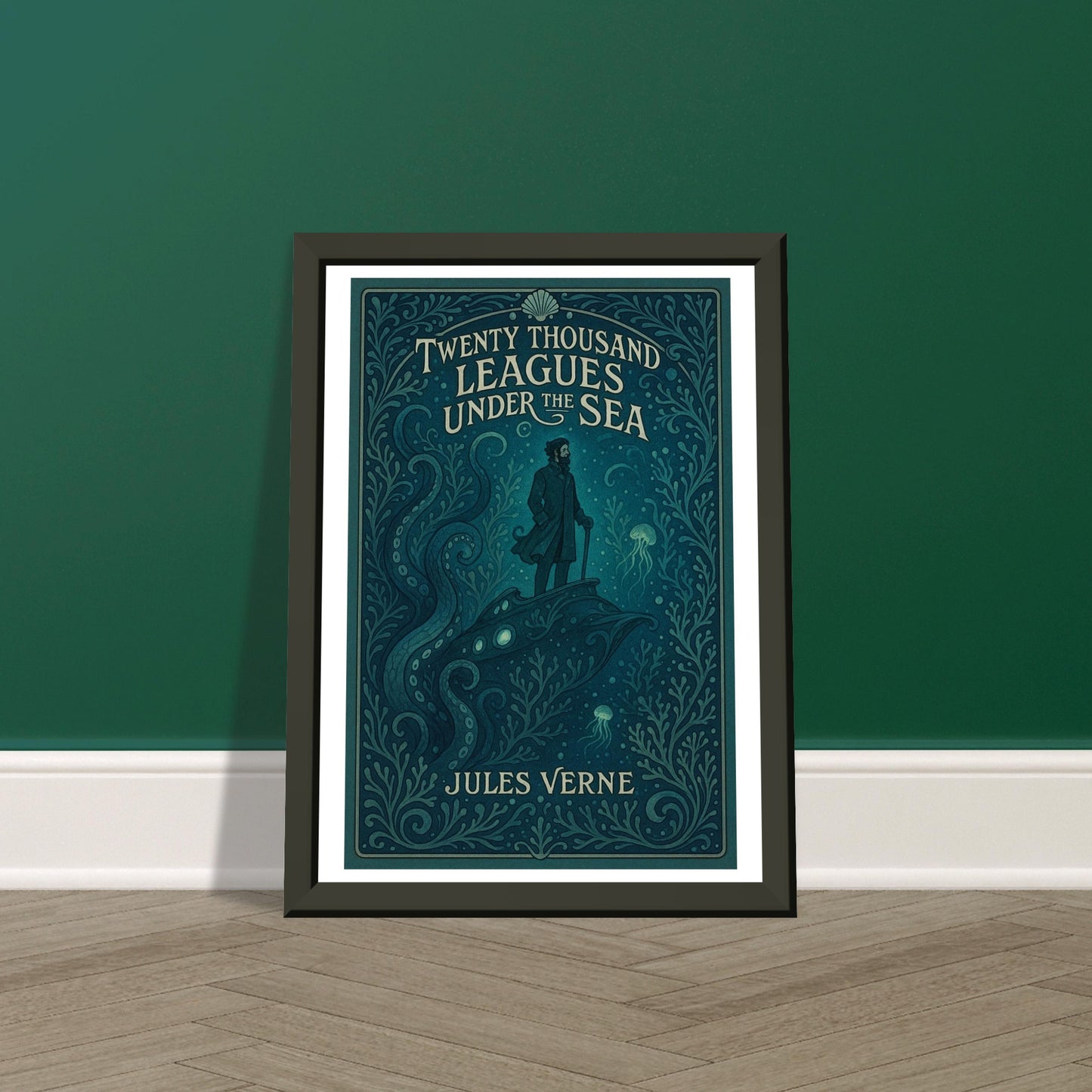 20,000 Leagues Under the Sea by Jules Verne - Metal Framed Poster 5" x 7"-Book Covers-Silent Pacific
