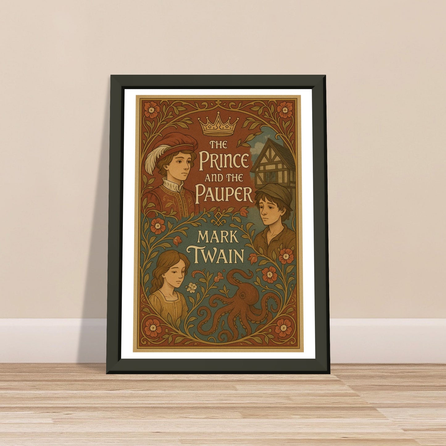 The Prince and the Pauper by Mark Twain - Metal Framed Poster 5" x 7"-Book Covers-Silent Pacific