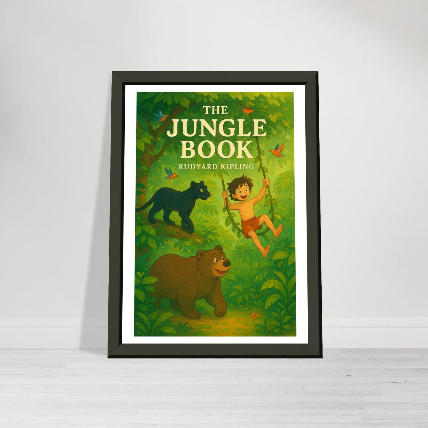 The Jungle Book by Rudyard Kipling - Metal Framed Poster 5" x 7"-Book Covers-Silent Pacific