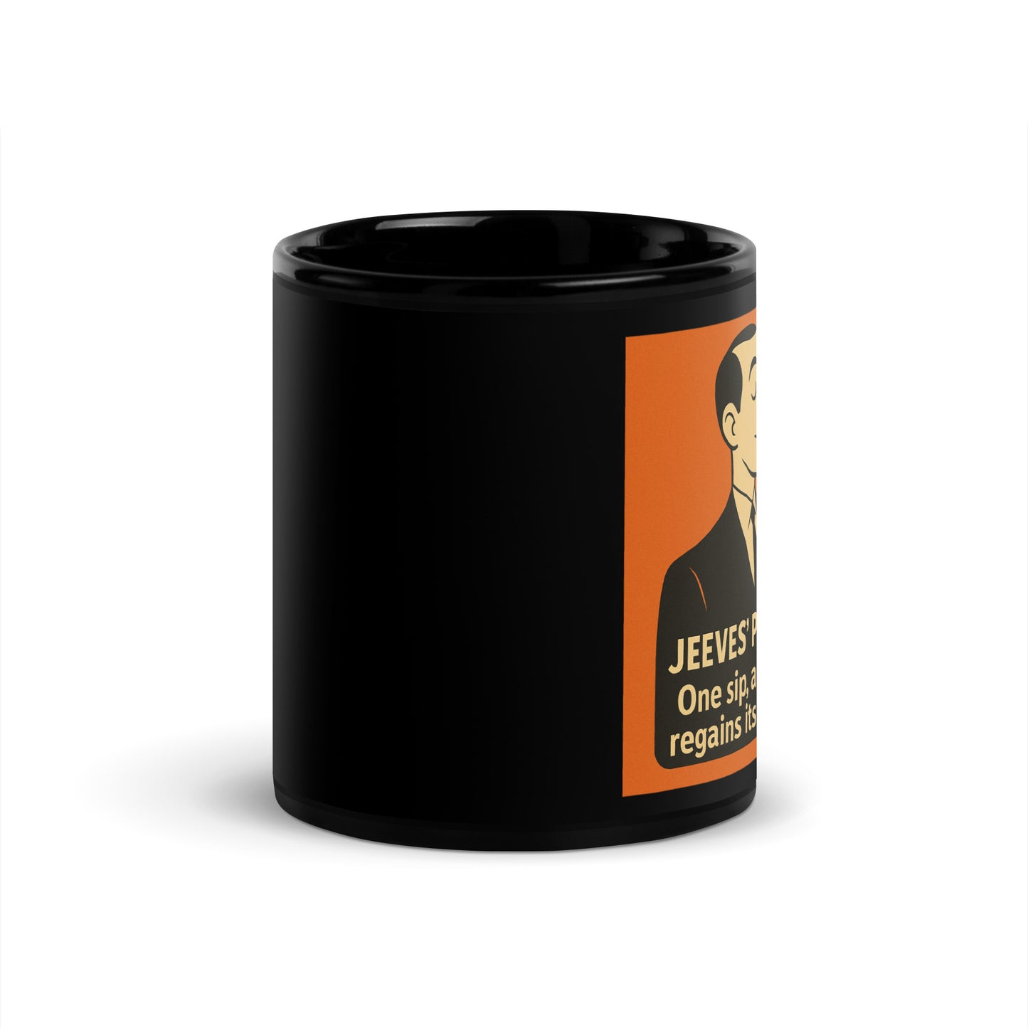 Jeeves Pick-me-up - Black Glossy Mug-Coffee Mugs-Silent Pacific