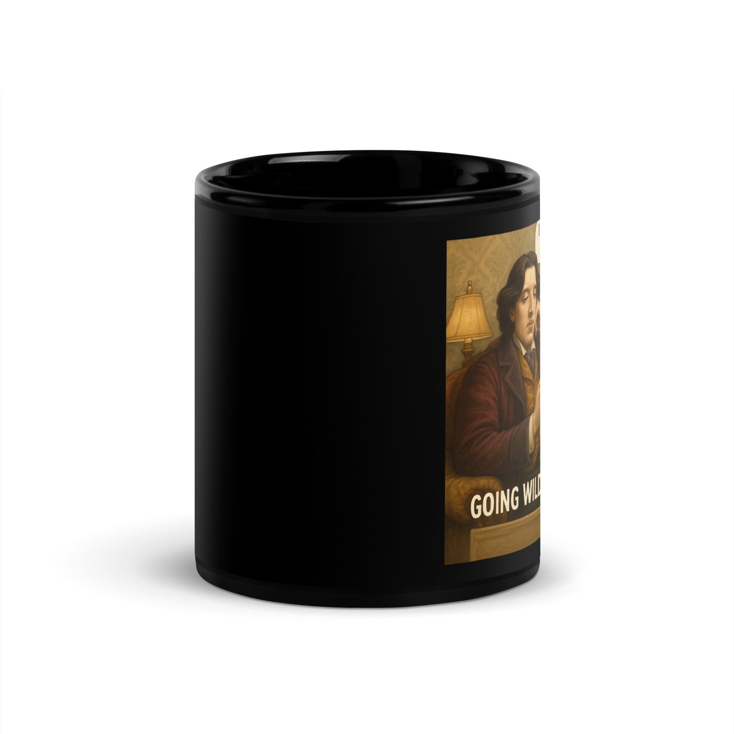 Oscar Wilde on Tinder - Black Glossy Coffee Mug-Coffee Mugs-Silent Pacific