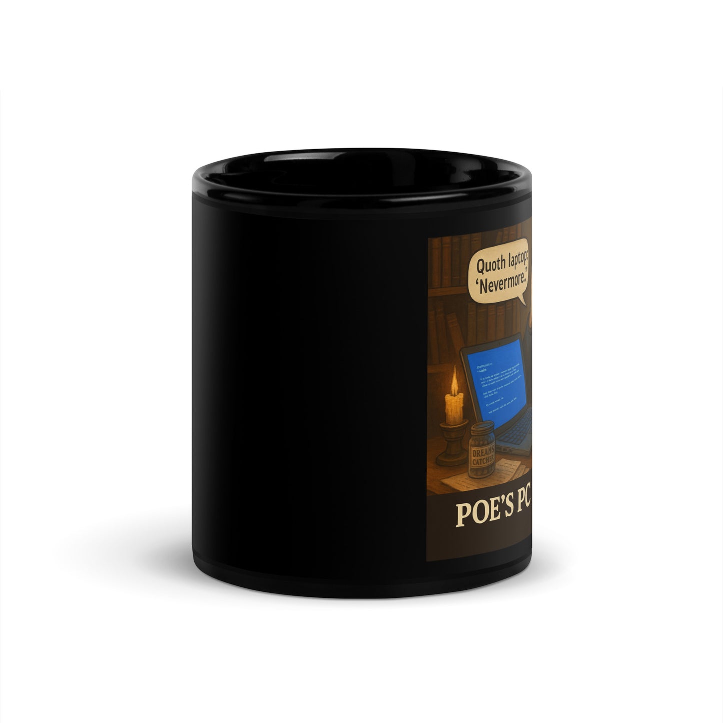 Poe's PC Horror - Black Glossy Coffee Mug-Coffee Mugs-Silent Pacific
