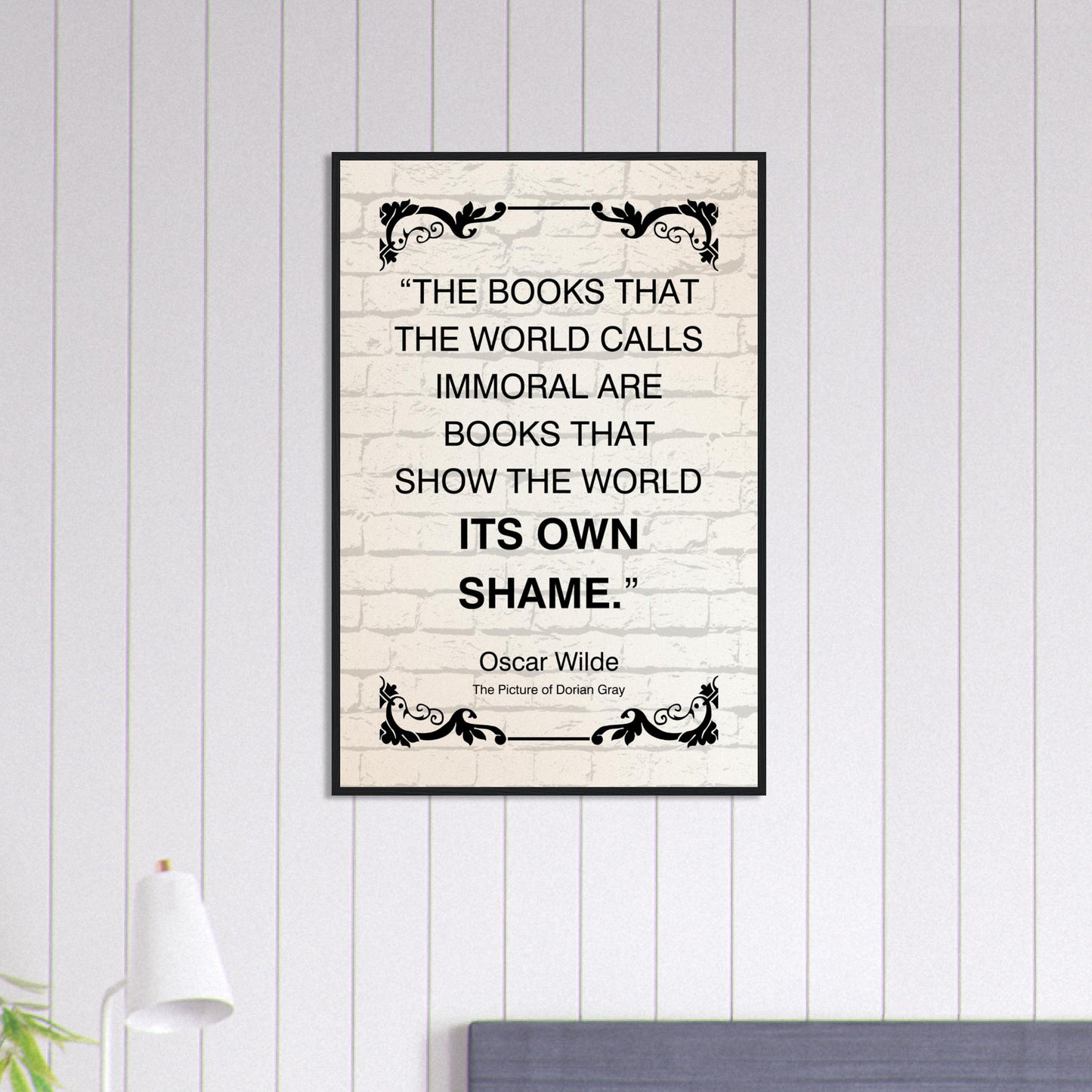“The Books That the World Calls Immoral” Framed Poster – Oscar Wilde Quote | Literary Wall Art for Thinkers, Writers & Educators-Quotes-Silent Pacific
