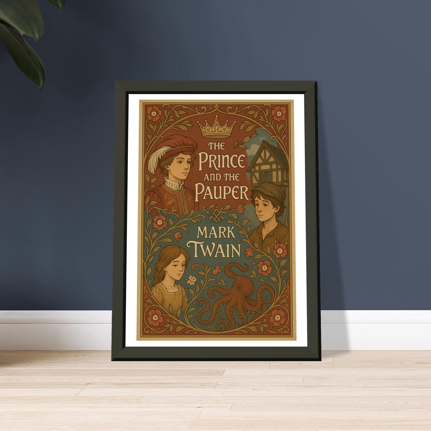 The Prince and the Pauper by Mark Twain - Metal Framed Poster 5" x 7"-Book Covers-Silent Pacific
