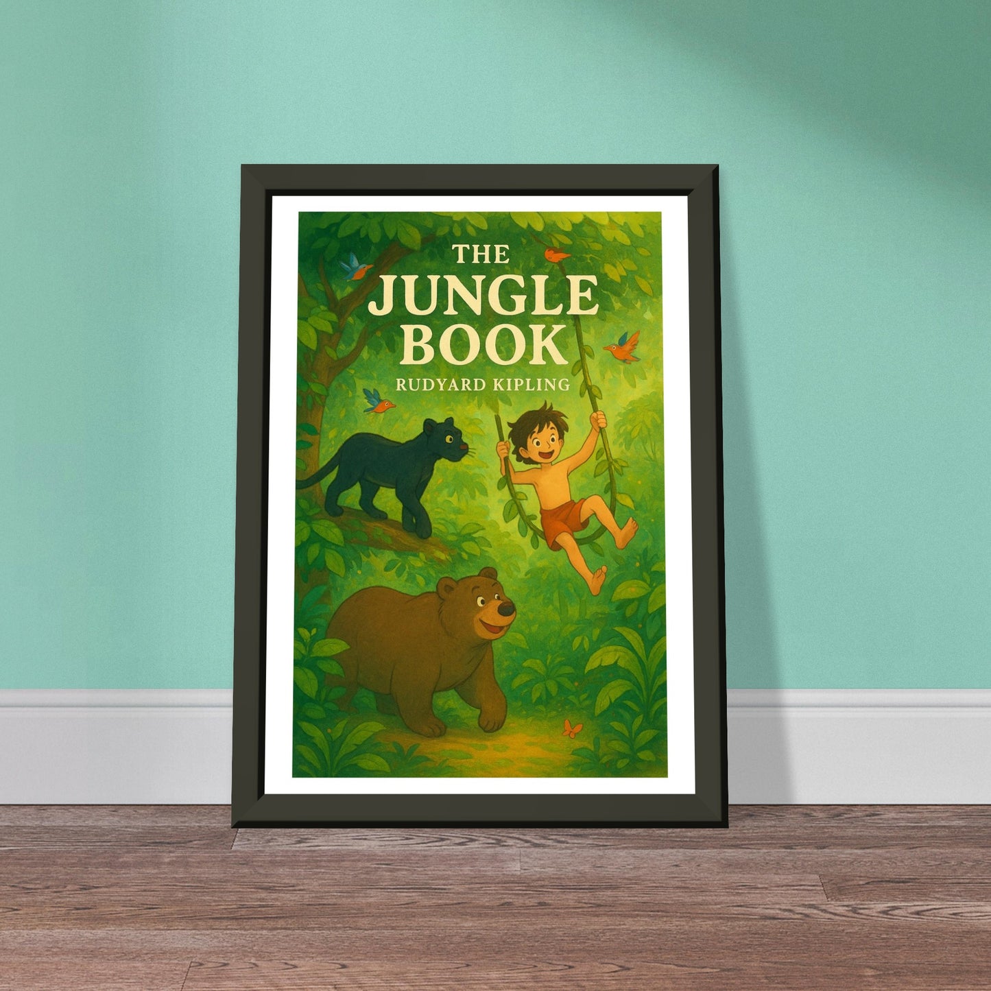 The Jungle Book by Rudyard Kipling - Metal Framed Poster 5" x 7"-Book Covers-Silent Pacific