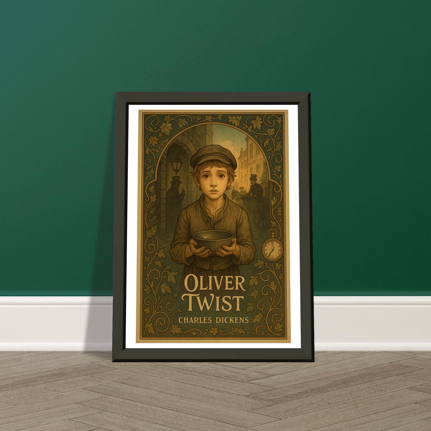 Oliver Twist by Charles Dickens - Metal Framed Poster 5" x 7"-Book Covers-Silent Pacific