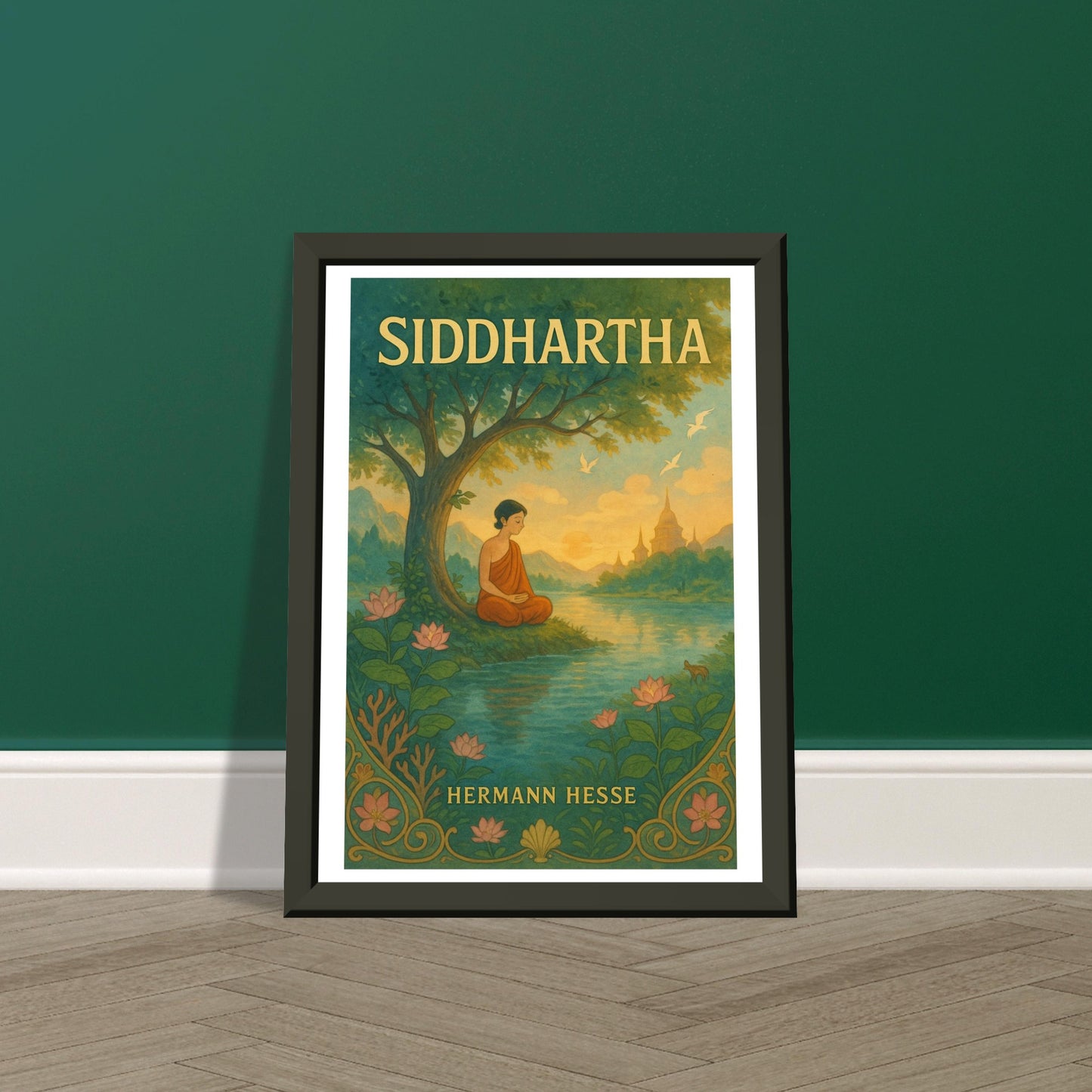 Siddhartha by Hermann Hesse - Metal Framed Poster 5" x 7"-Book Covers-Silent Pacific