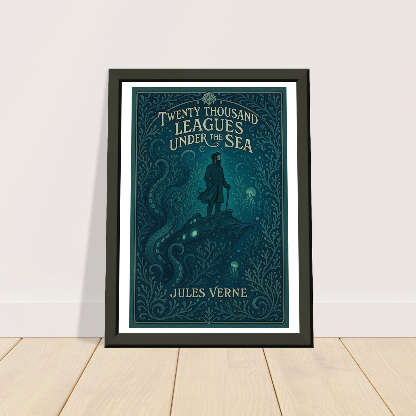 20,000 Leagues Under the Sea by Jules Verne - Metal Framed Poster 5" x 7"-Book Covers-Silent Pacific
