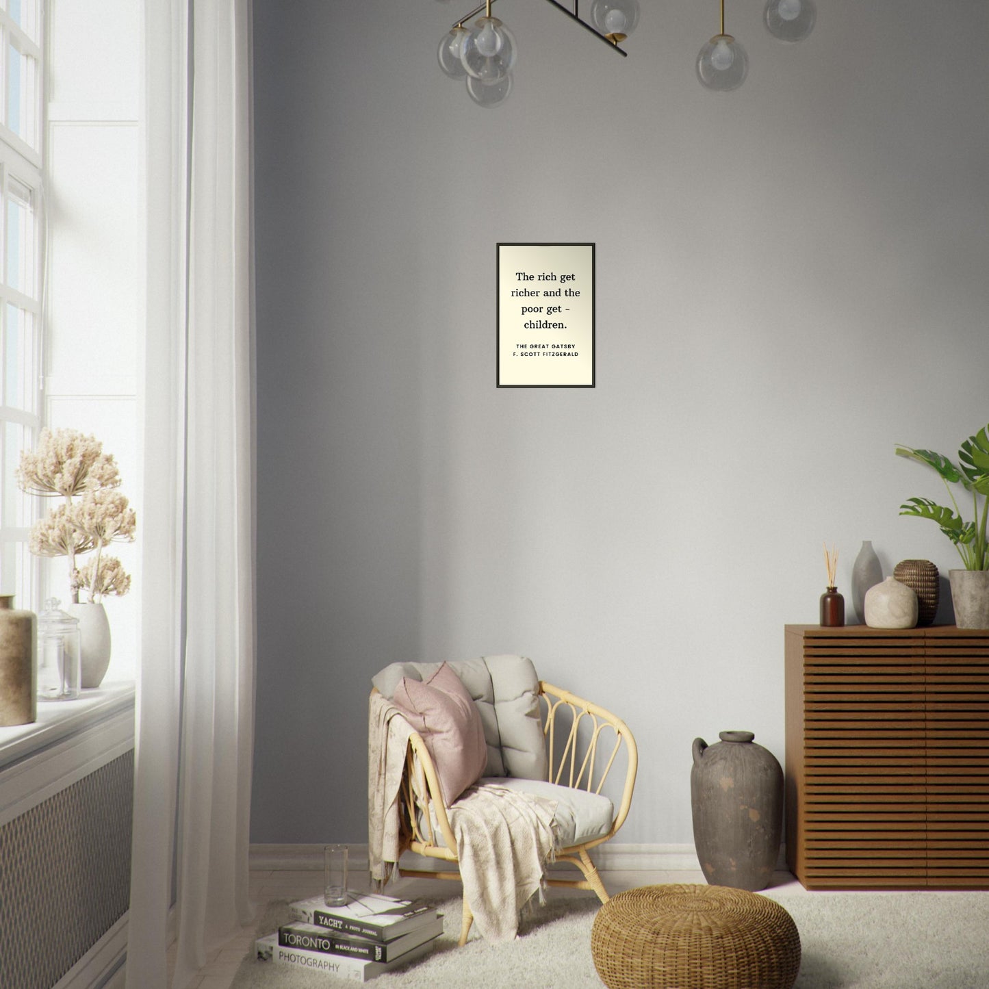 Rich Get Richer – F. Scott Fitzgerald - Framed Poster-Quotes-Silent Pacific