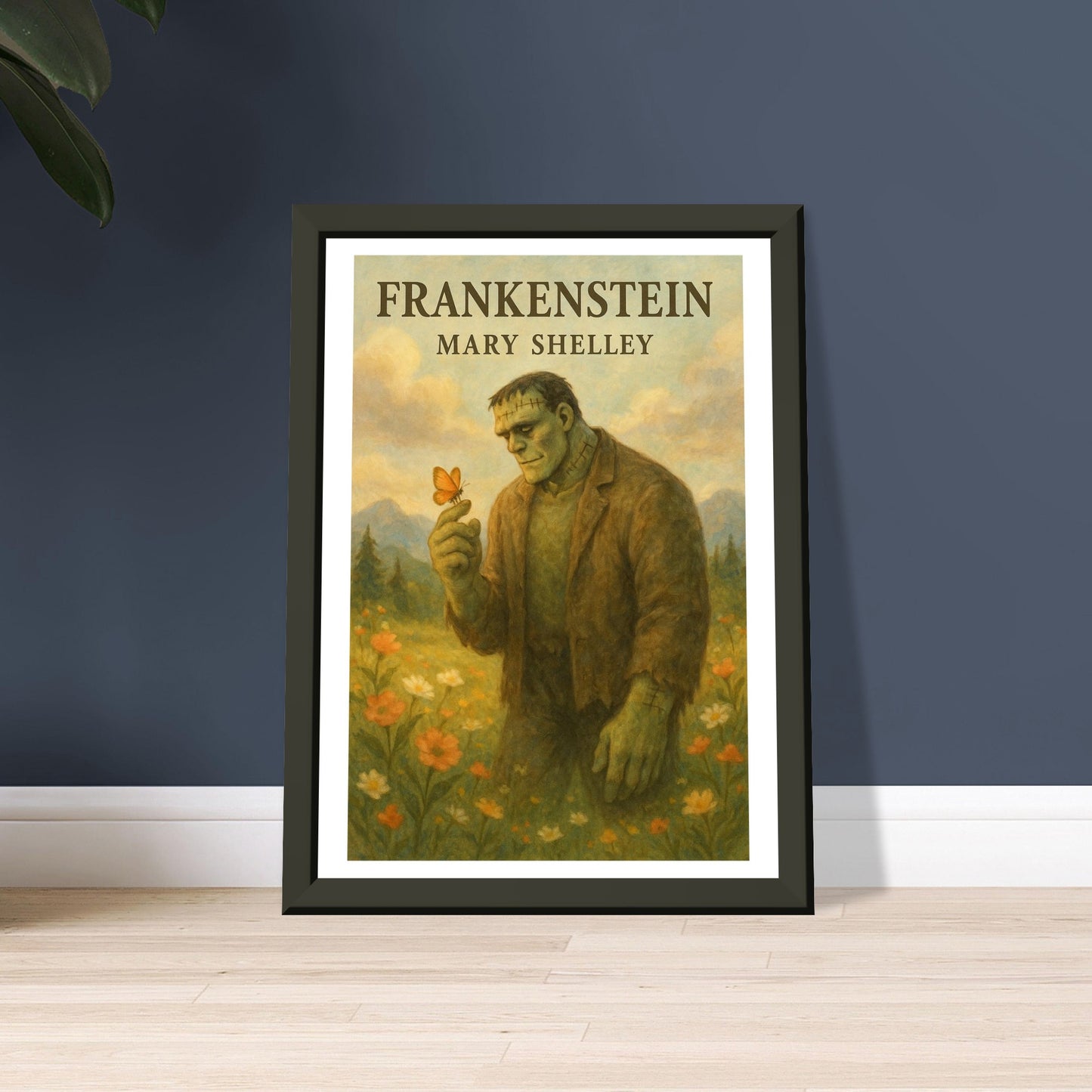 Frankenstein by Mary Shelley - Metal Framed Poster 5" x 7"-Book Covers-Silent Pacific
