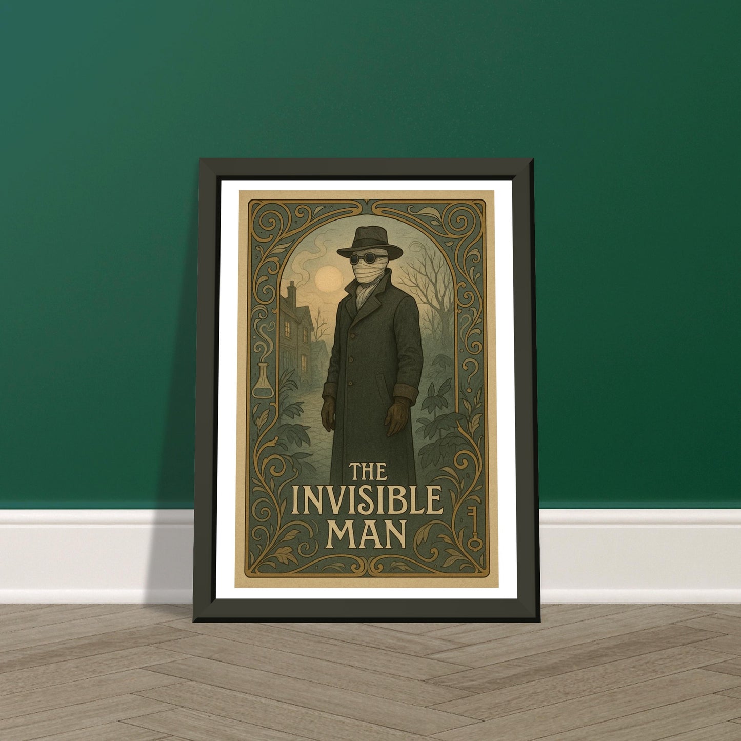 The Invisible Man by H.G. Wells - Metal Framed Poster 5" x 7"-Book Covers-Silent Pacific