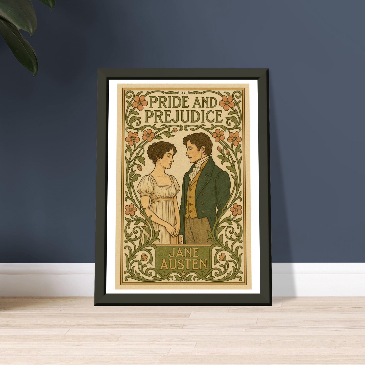 Pride and Prejudice by Jane Austen - Metal Framed Poster 5" x 7"-Book Covers-Silent Pacific