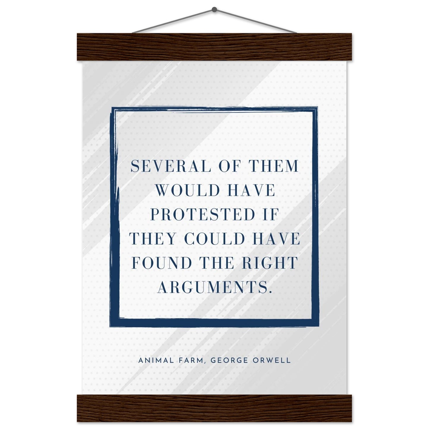 “Several of Them Would Have Protested” Poster with Wooden Hanger – George Orwell, Animal Farm | Minimalist Political Wall Art-Quotes-21x29.7 cm / 8x12"-Silent Pacific