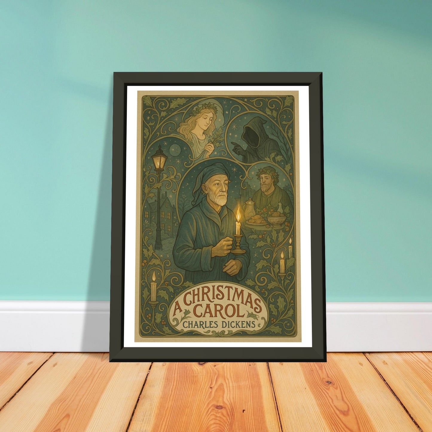 A Christmas Carol by Charles Dickens - Metal Framed Poster 5" x 7"-Book Covers-Silent Pacific