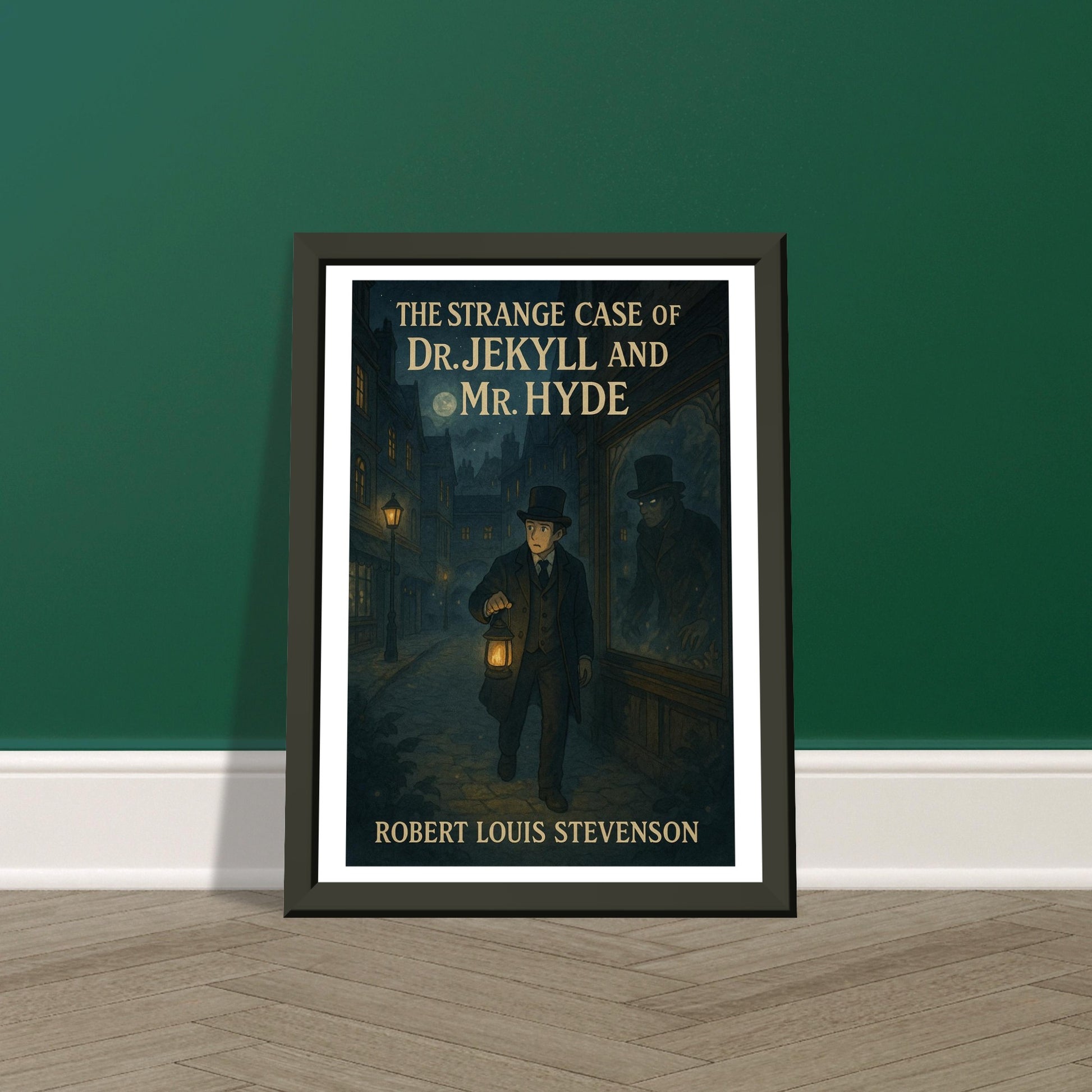 Dr. Jekyll and Mr. Hyde by R.L. Stevenson - Metal Framed Poster 5" x 7"-Book Covers-Silent Pacific