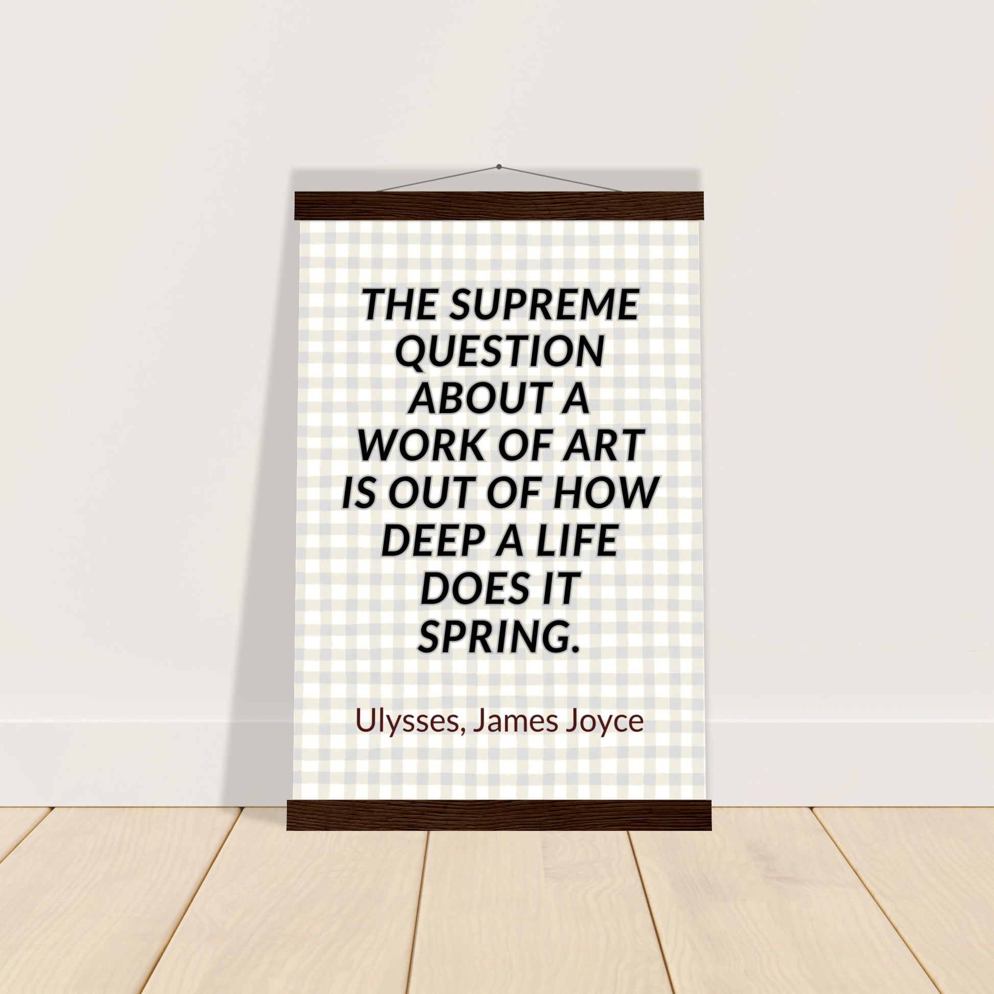 “Out of How Deep a Life” Poster with Wooden Hanger – James Joyce, Ulysses | Literary Quote Wall Art for Writers & Thinkers-Quotes-Silent Pacific