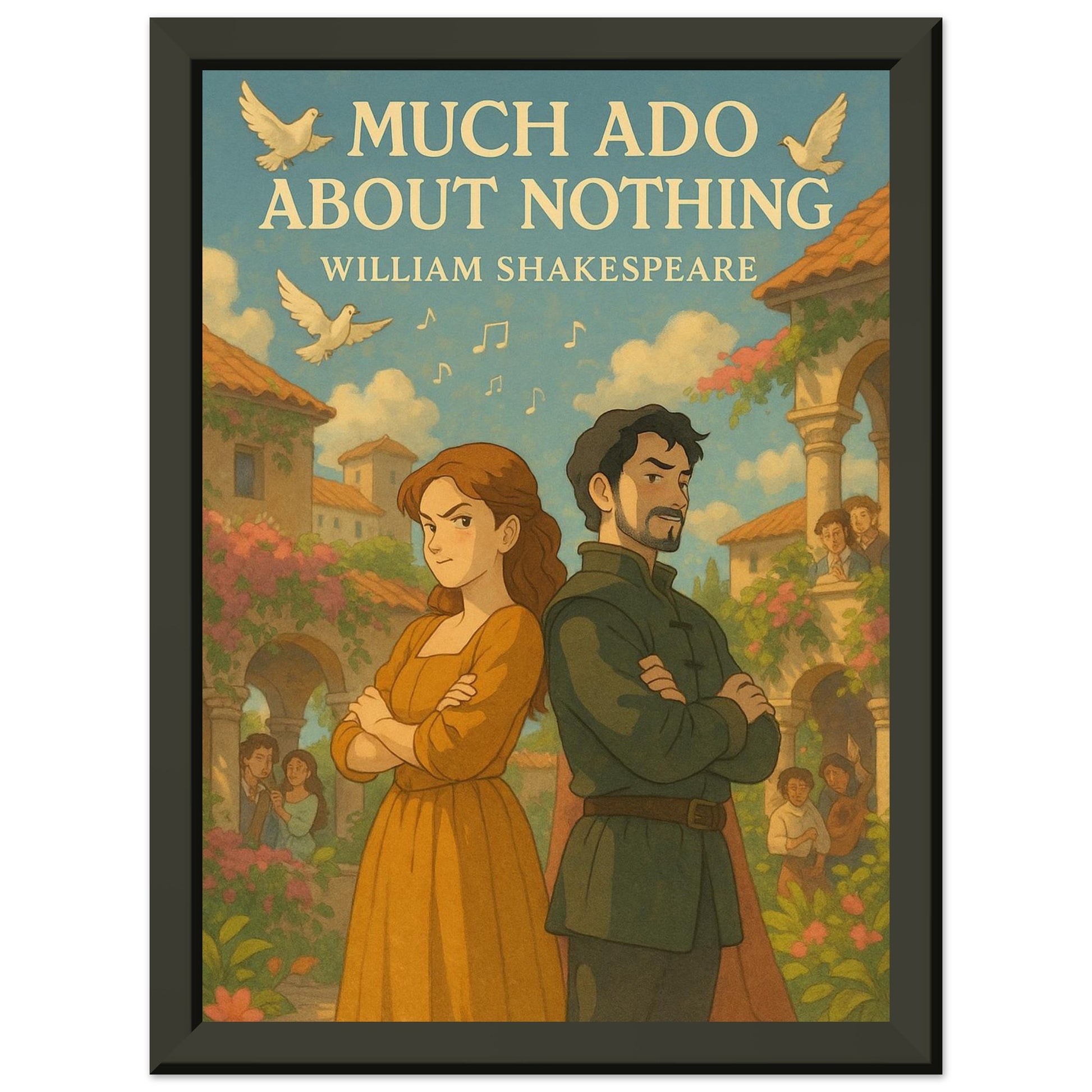Much Ado About Nothing by Shakespeare - Metal Framed Poster 5" x 7"-Plays-Silent Pacific