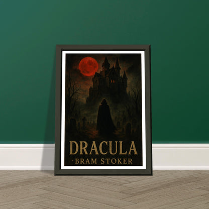 Dracula by Bram Stoker - Metal Framed Poster 5" x 7"-Book Covers-Silent Pacific