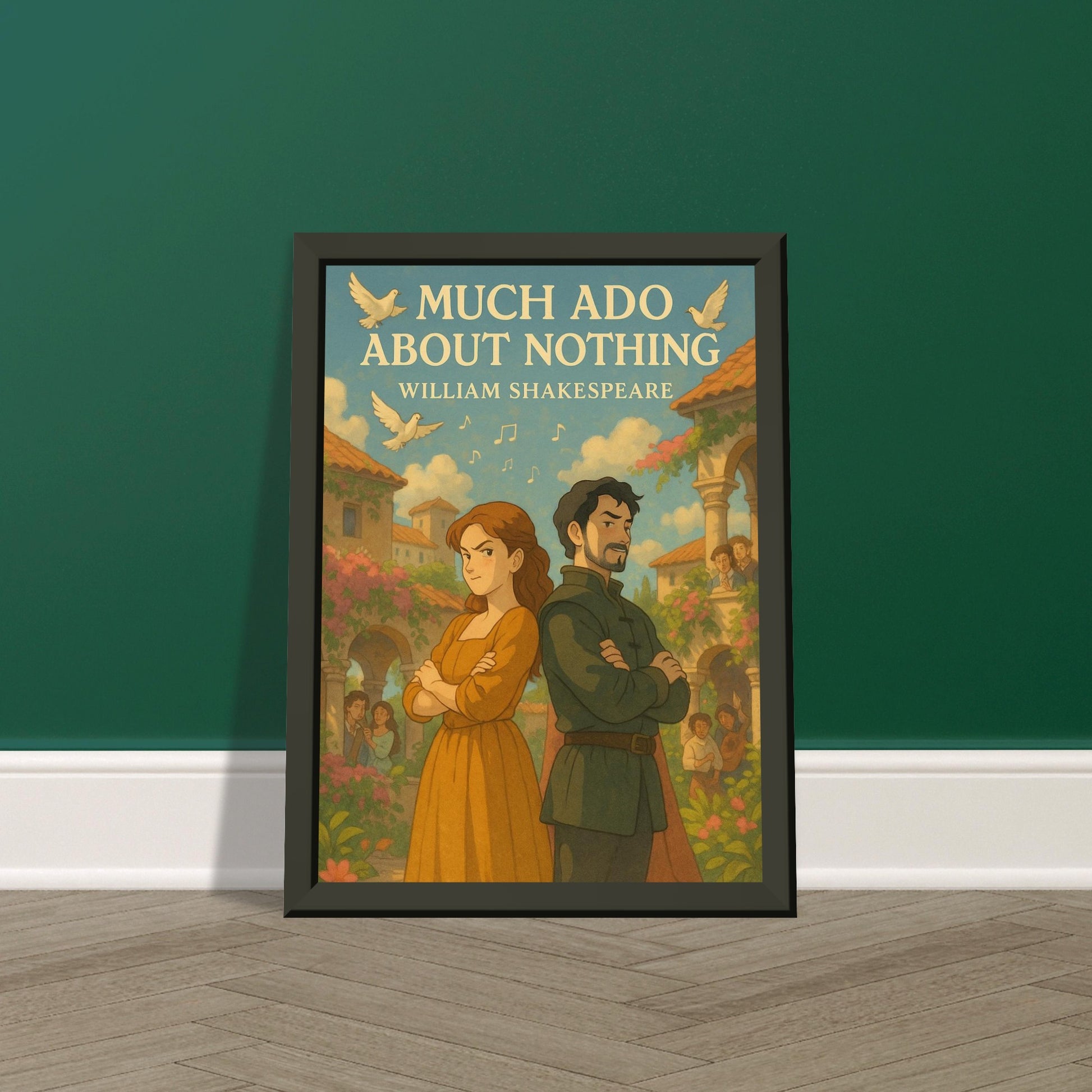 Much Ado About Nothing by Shakespeare - Metal Framed Poster 5" x 7"-Plays-Silent Pacific
