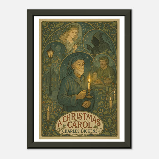 A Christmas Carol by Charles Dickens - Metal Framed Poster 5" x 7"-Book Covers-Silent Pacific