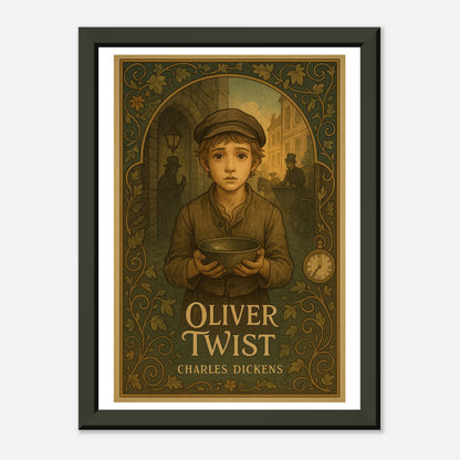Oliver Twist by Charles Dickens - Metal Framed Poster 5" x 7"-Book Covers-Silent Pacific