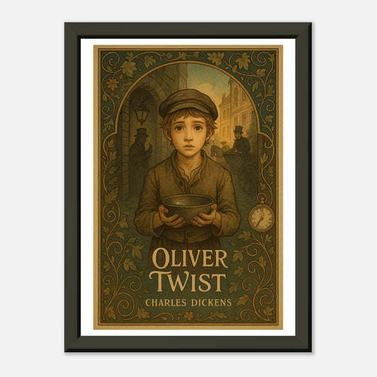 Oliver Twist by Charles Dickens - Metal Framed Poster 5" x 7"-Book Covers-Silent Pacific
