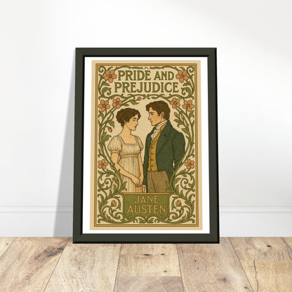 Pride and Prejudice by Jane Austen - Metal Framed Poster 5" x 7"-Book Covers-Silent Pacific