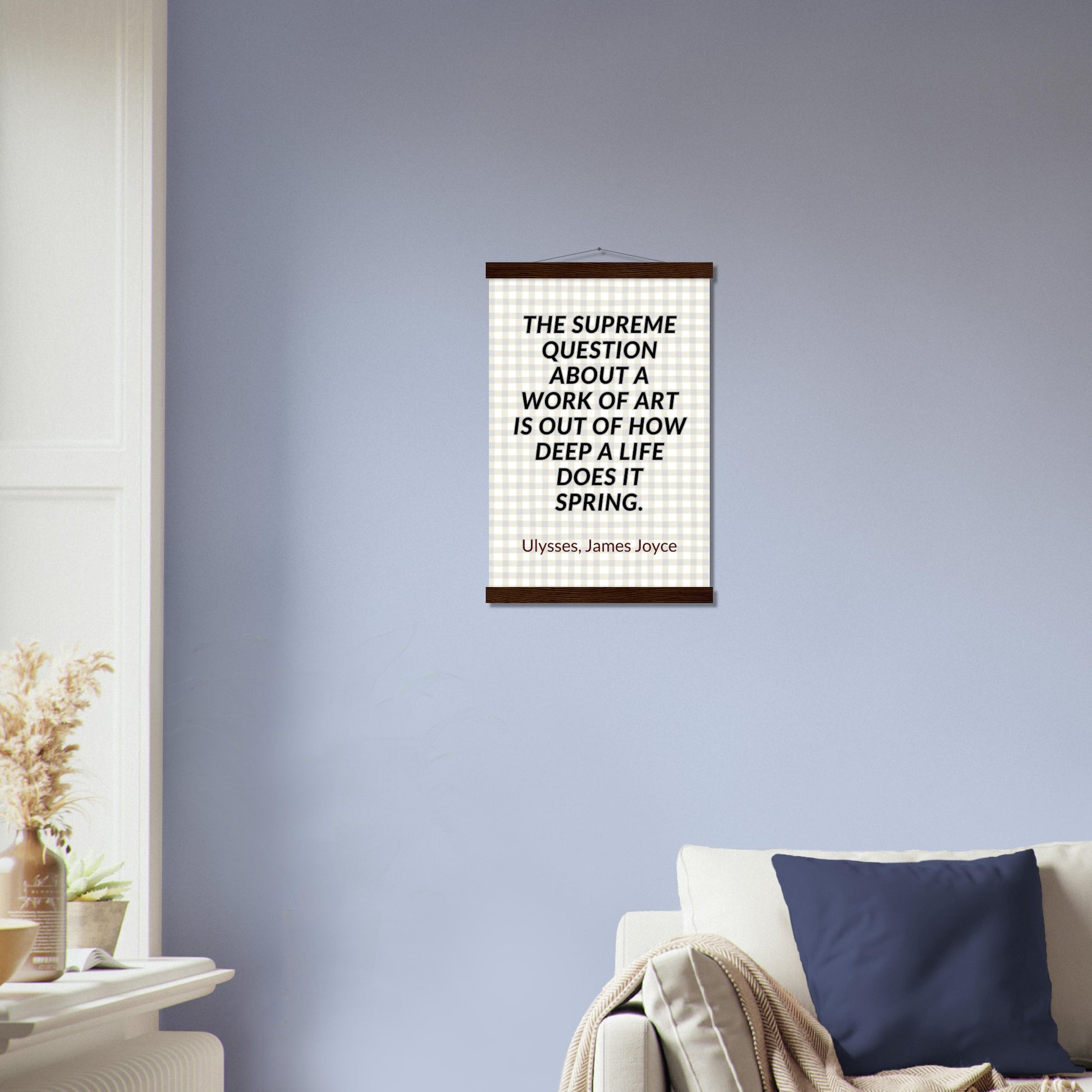 “Out of How Deep a Life” Poster with Wooden Hanger – James Joyce, Ulysses | Literary Quote Wall Art for Writers & Thinkers-Quotes-Silent Pacific