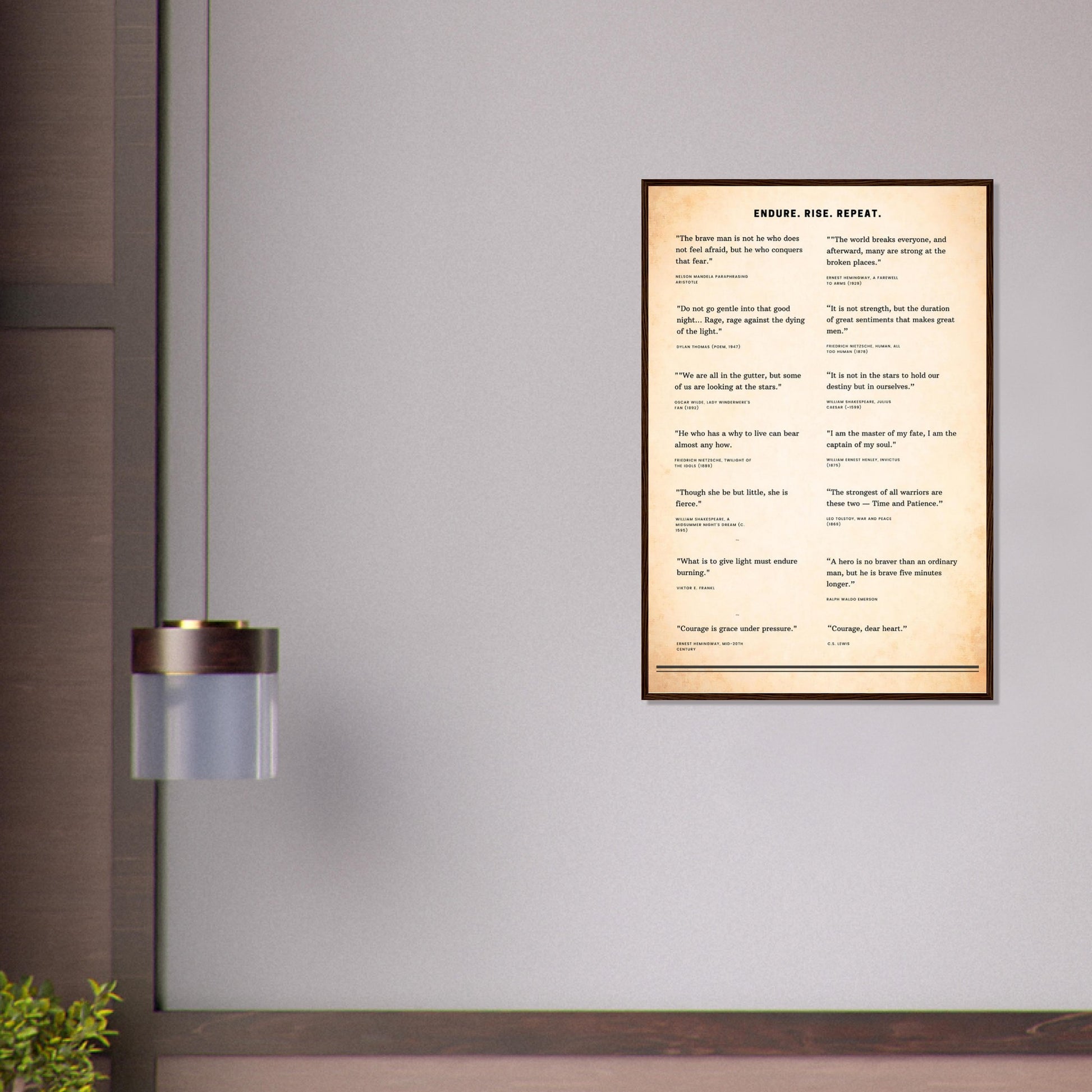 Framed Literary Quotes Poster – Strength & Courage Edition-Quotes-Silent Pacific