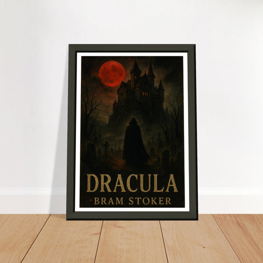 Dracula by Bram Stoker - Metal Framed Poster 5" x 7"-Book Covers-Silent Pacific