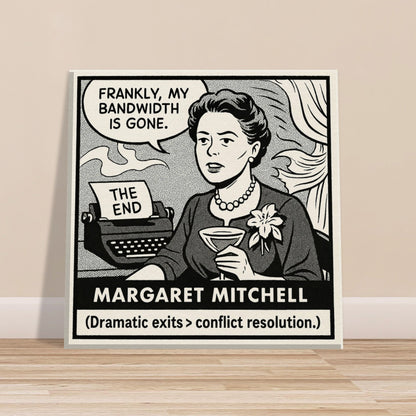 Margaret Mitchell Canvas (Cartoon) (8x8" / 20x20cm)-Author Cartoons-Silent Pacific