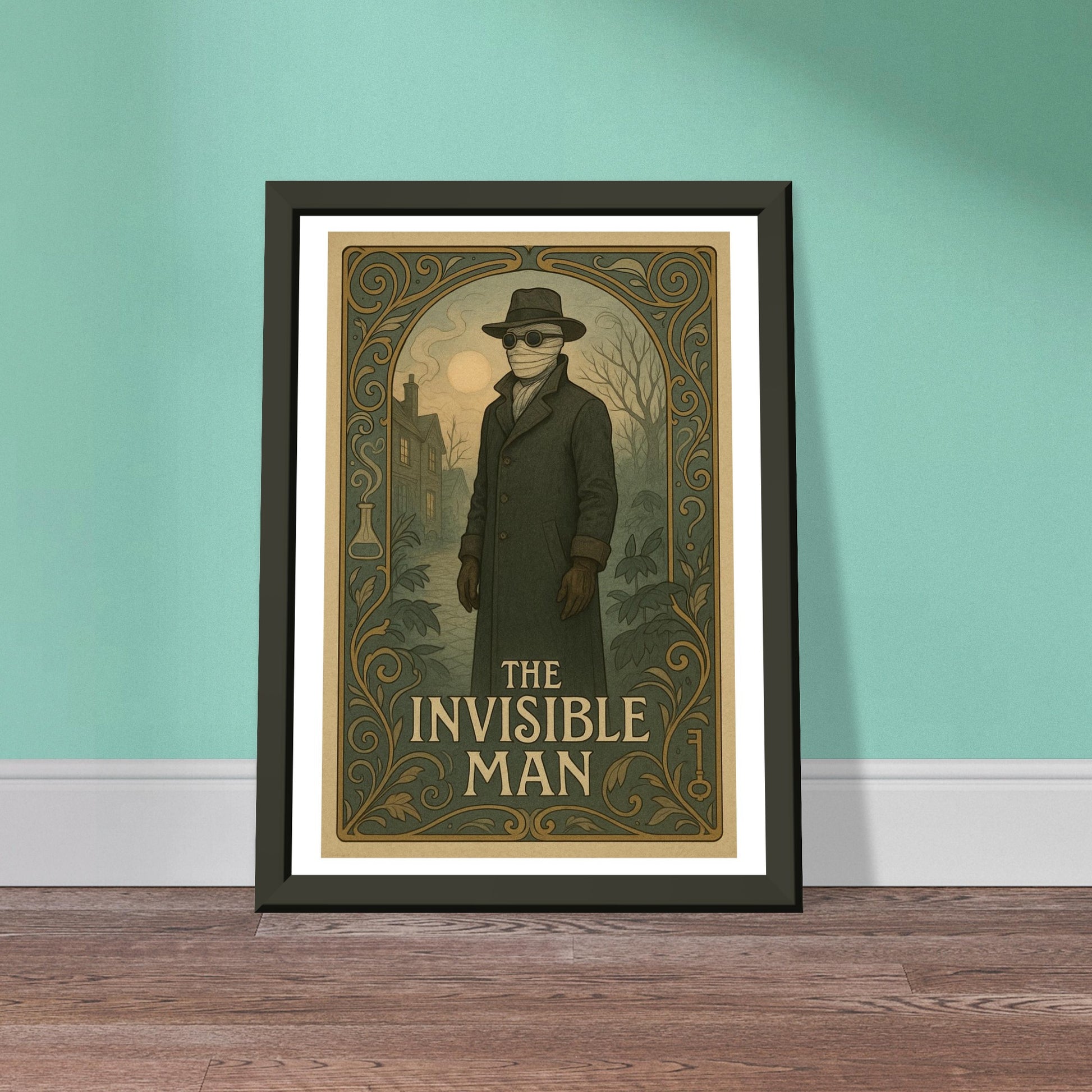 The Invisible Man by H.G. Wells - Metal Framed Poster 5" x 7"-Book Covers-Silent Pacific