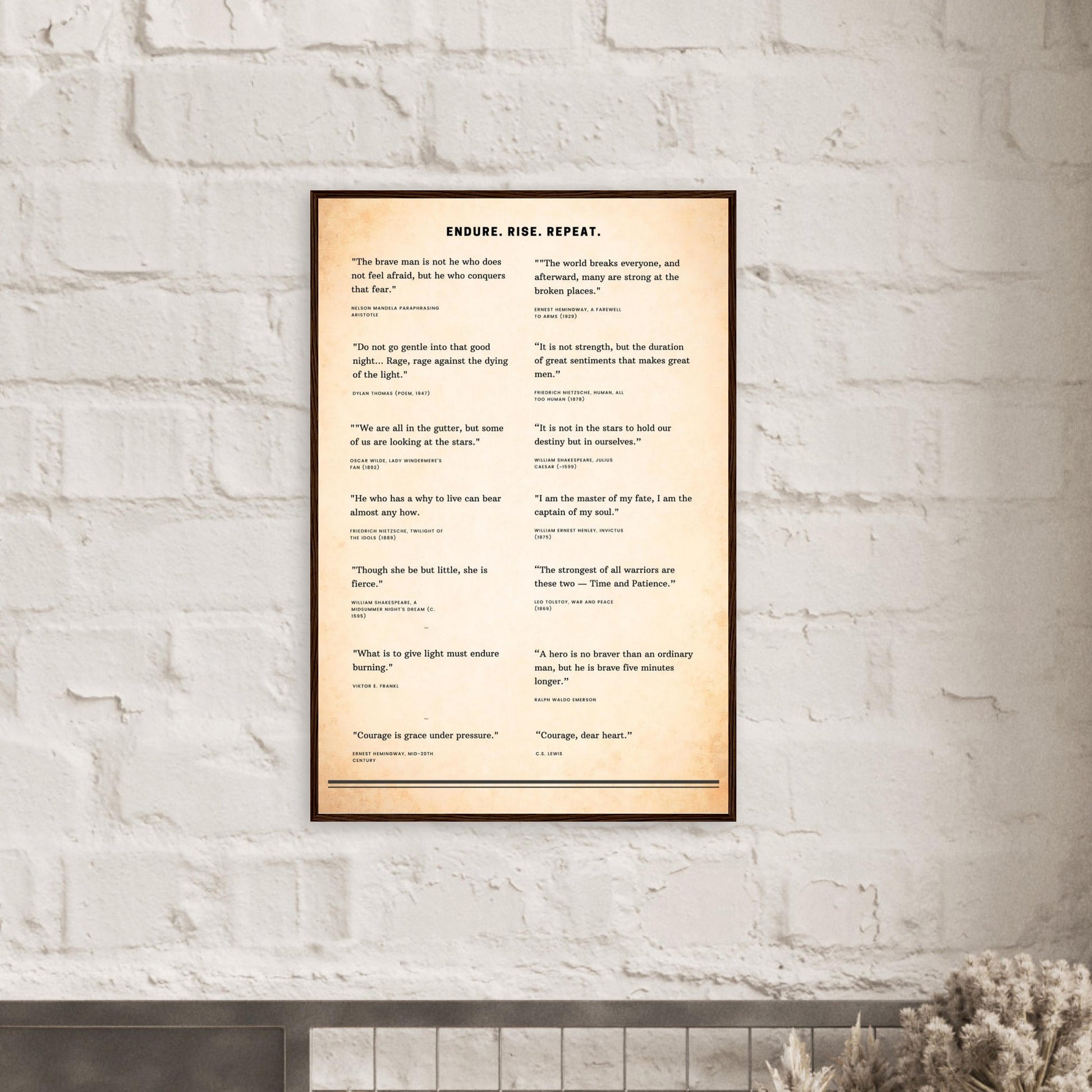 Framed Literary Quotes Poster – Strength & Courage Edition-Quotes-Silent Pacific