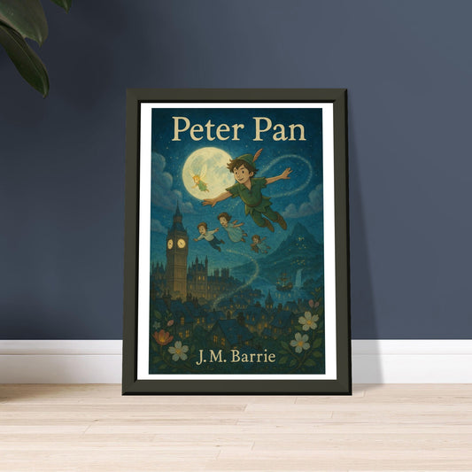 Peter Pan by J.M. Barrie - Metal Framed Poster 5" x 7"-Book Covers-Silent Pacific